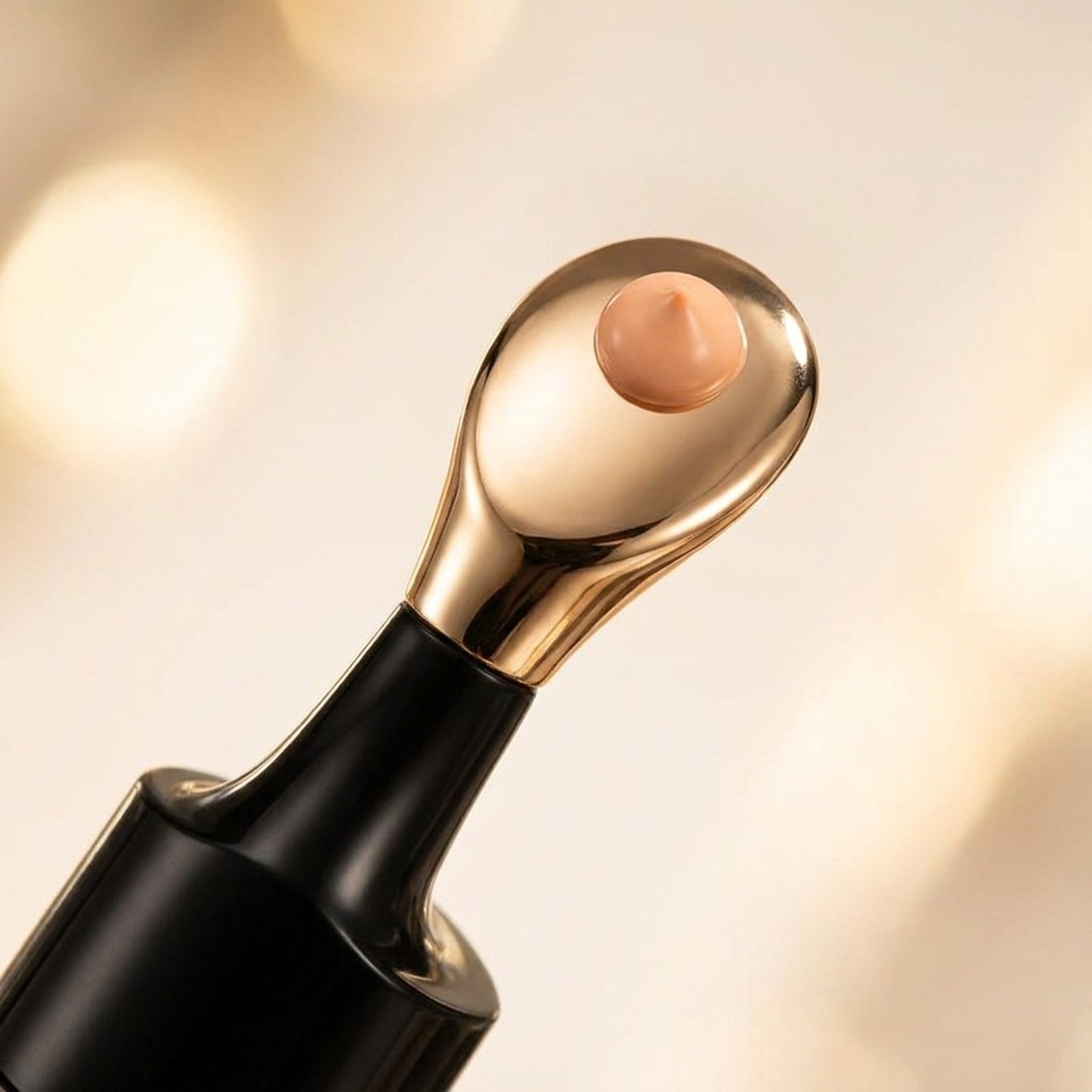 Gold applicator tip with peach cream