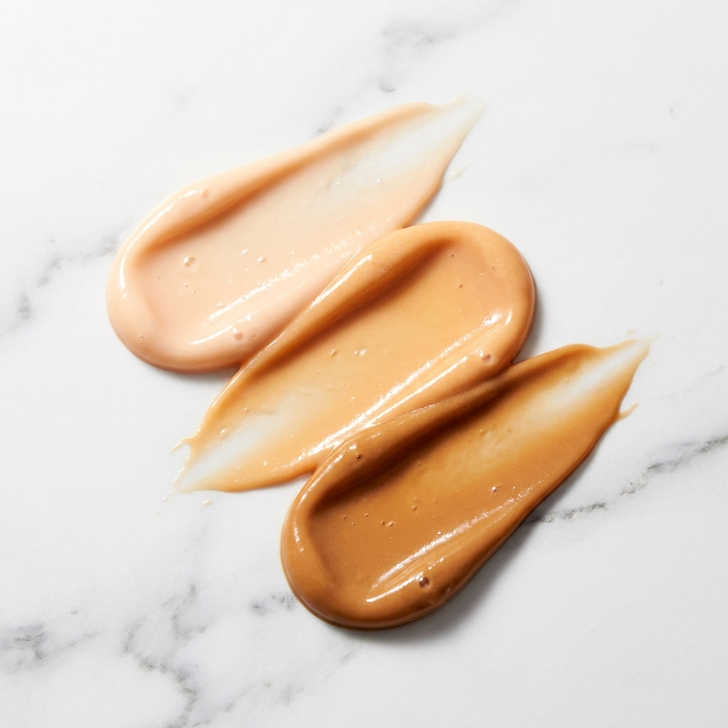 Peach cream texture in three shades